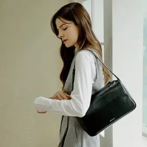 몽삭 클레어 숄더&크로스백 라지 블랙 AP15-2305-BK