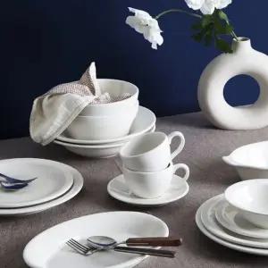 [텐바이텐]시라쿠스 뉴욕 빈티지 화이트 도자기 그릇 접시 디저트 카페 식기