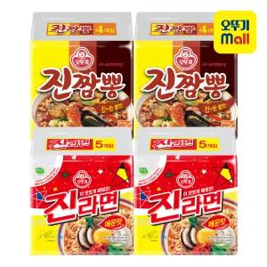 [본사직영] 오뚜기 진라면 매운맛 120g 10개+진짬뽕 130g 8개
