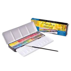 시넬리에 수채고체케이크물감 24색 메탈박스