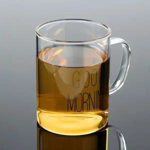 [텐바이텐][로하티] 굿모닝 손잡이 유리컵 5p 음료잔 투명 주스컵 쥬스컵