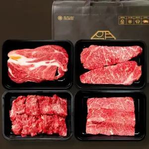 한우선물세트 1++ 투뿔 한우 설 명절 프리미엄 꽃등심 1.3kg 구이용 국내산 등심 채끝살 살치살 특수부위 마장동 소고기 세트 정육 모둠 부모님 감사 선물