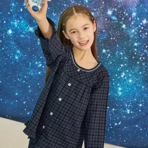 수아팜 [정상가 57600원] 여아동 타탄체크 코튼 파자마 세트