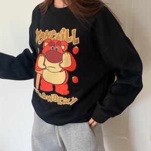 [빅사이즈]남성 여성 320g의 두께감, 남녀 공용 곰나염 맨투맨