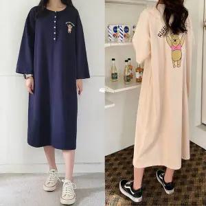 [보리보리/보리맘]코튼 수유복 원단 좋은 단추 수유 원피스 임부복 잠옷