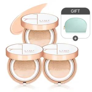 라임 리얼 커버 핑크 커버력 좋은 쿠션 팩트 3개+파우치
