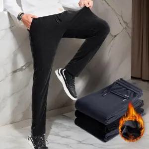남성 허리밴딩 기모바지 출근룩 팬츠