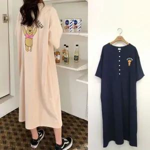 [보리보리/보리맘]반팔 푸우 단추 수유 원피스 귀여운 수유복  ID569