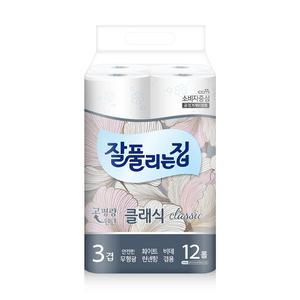 잘풀리는집 3겹 클래식, 27m, 12롤, 1개