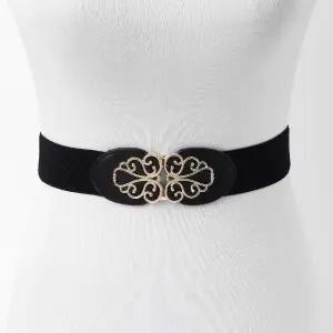 고품질 엘레강스 밴드벨트 블랙 넓은 포인트 인조가죽 재킷 (WFHS4YP)