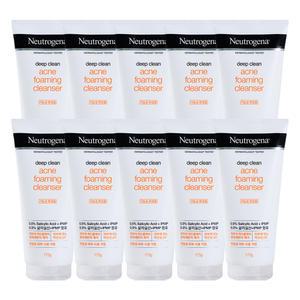 뉴트로지나 딥클린 아크네 포밍 클렌저 175g 10개 / 약산성 폼클렌징