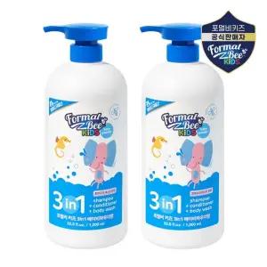 포멀비 키즈 3in1 올인원 샴푸 바디워시 1000ml x 2개  딸기 베이비파우더향)