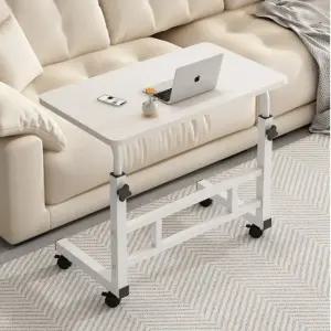 높이조절 사이드테이블 이동식 쇼파 간이 책상 보조테이블 60X40 침대 바퀴달린