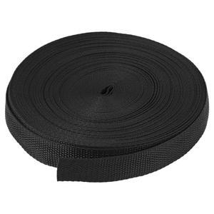 웨빙 백 스트랩용 롤 나일론 테이프 어깨 스트랩 끈 DIY 공예 제작 벨트 블랙 25MM X 20M