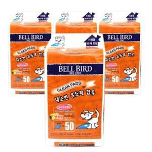 벨버드 대소변 룬련 가능 대소변 유도제 첨가 강아지 배변패드 50매 4팩