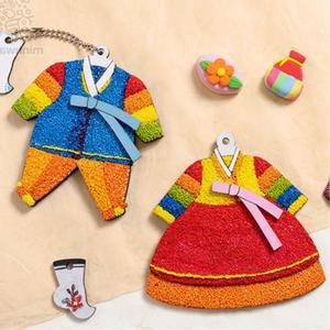 폼클레이만들기 전통 한복 아크릴 거울 키링만들기 세트 어린이집미술 키즈