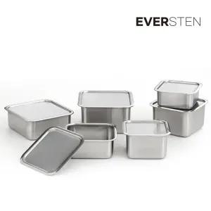 에버스텐 사각 스텐 반찬통 큐브 6종 세트