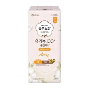 좋은느낌 유기농100%순면 에어리 팬티라이너 롱 75P