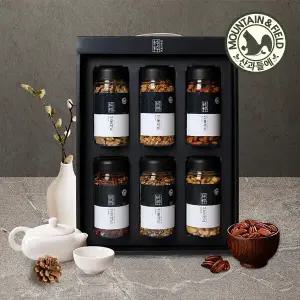 [산과들에] 더순수 6구 프리미엄 견과류 설선물세트 (피칸/그래놀라/캐슈넛/아몬드/호두)