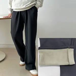 남성솜바지 안감 스웨이드 남자 와이드 팬츠 밴딩 겨울 바지
