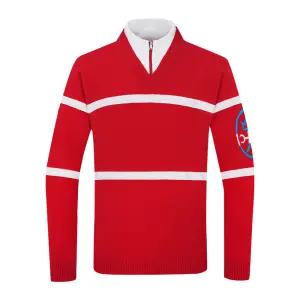 까스텔바작 남성 골프 칼릭스 스트라이프 에그블라종 반집업 니트 티셔츠 기능성 골프웨어 긴팔티