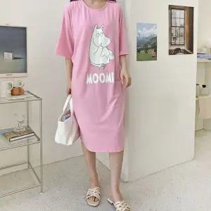 [보리보리/보리맘]무민 반팔 수유 원피스 빅사이즈 여름 수유복 잠옷