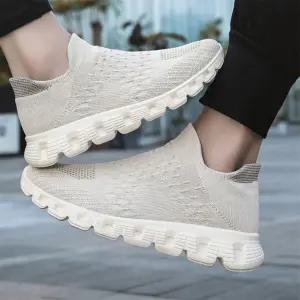 커플용 남녀용 스판 끈없는 펀칭 스니커즈