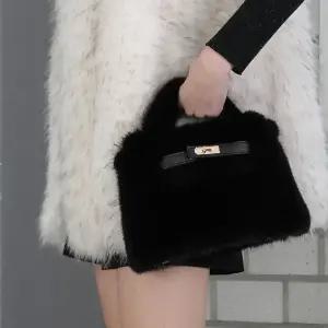 63블랙벨라천연밍크토트백