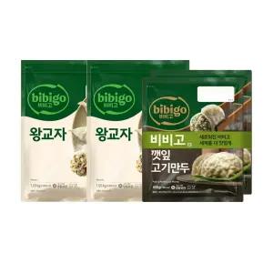 CJ제일제당 비비고 왕교자 1.05kg x2봉 + 깻잎고기만두 400g x2봉