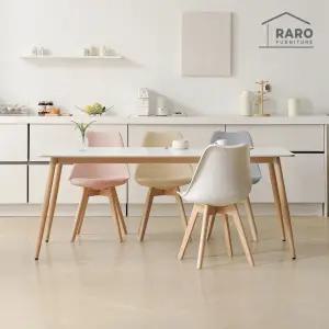 [/착불배송] 마스트 1800 양면 포세린 세라믹 원목 패턴 6인 식탁 세트 (식탁+