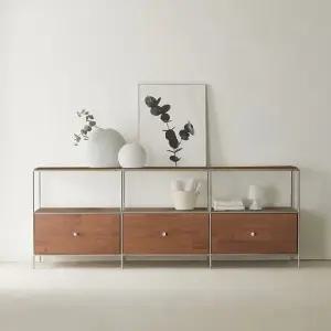 제연 원목 선반 수납 높은 거실장 2000