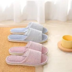 스트라이프 코튼 앞트임 실내화 네이비 280mm) 사무실 층간소음방지실내화