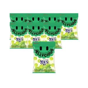 [소비기한 임박] 롯데웰푸드 젤리셔스 청포도 젤리 72g, 8개