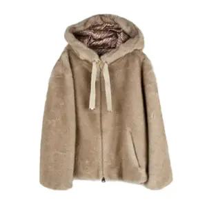 25FW 에르노 여성 페이크 퍼 후드 집업 자켓 베이지 GI000318D 12739 1985