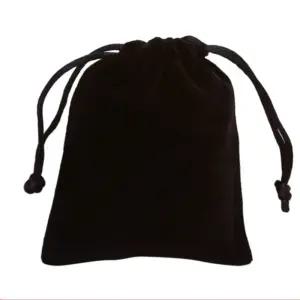 8X10 블랙 미니 벨벳 조리개형 고급 포장용 주머니 끈 스트링파우치