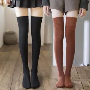 겨울 여성 기모 니삭스 롱스타킹 레그워머 보온 롱양말