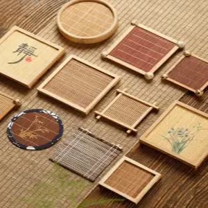 대나무 티코스터 일본 잔받침 컵홀더 찻잔 받침