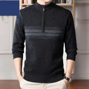 목티 폴라티 터틀넥 목폴라티 하이넥 남자 남성 겨울 지퍼 하프 스웨터 두꺼운 중년 니트 베이스 레이어