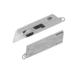 거버 기어 EAB 미니 유틸리티 나이프, 일상적인 휴대용 교체용 면도날이 있는 포켓 또는 열쇠고리 클립, 박스 커터가 EDC 기어, 수납식, 실버