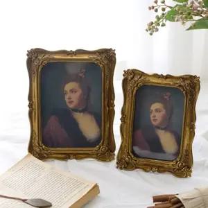 딥골드 앤틱 액자 2size작상 엔틱 장식용 인테리어 스탠드 사각 고급 사진 포토