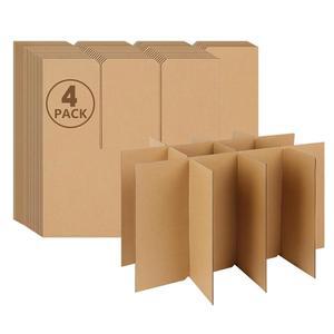 DERZIFUN 상자 이동용 유리 칸막이 키트 4종 세트, 16x12x12 인치 포장 배송 상자용 와인 판지 (상자 미포함)