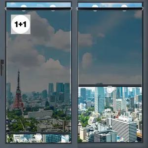 I + I 무타공 햇빛가리개 롤스크린 가정용 차량용 58x125 2개