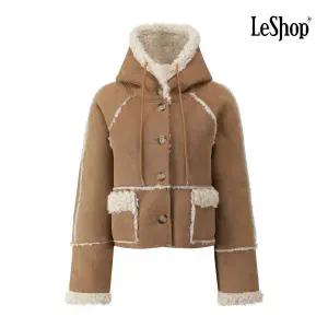 [르샵] 캐주얼 우드 버튼 후드 무스탕 자켓 (BPCJK005A)