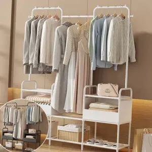 철제 옷걸이 다용도 선반형 스탠드 이동식 행거 정리 수납