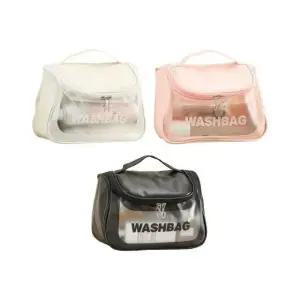 프리미엄 투명 PVC 워시백 욕실 파우치 여행용 세면도구 파우치 (WFJPR5W)