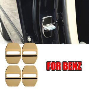 메르세데스 호환-벤츠 호환 A B C E S 클래스 CLA GLA GLE GLS GLK용 골드 스테인리스 스틸 자동차 도어 스