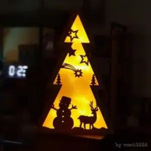 우드 크리스마스트리 장식조명 눈사람 사슴 (WFL0ALE)