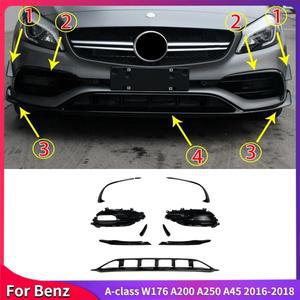 [호환품]벤츠 호환 A 클래스 W176 A200 A45 AMG 호환 호환 해치백 스포츠 - 프론트 범퍼 립 스포일러 스플