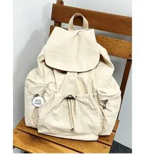 여성 나일론 바스락 백팩 가벼운 가방 아이보리 (WFK43E7)
