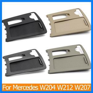 LHD 중앙 콘솔 탄소 섬유 컵 홀더 커버 셔터 메르세데스 벤츠 W204 C E 클래스 C180 C200 C220 W207 W212 E